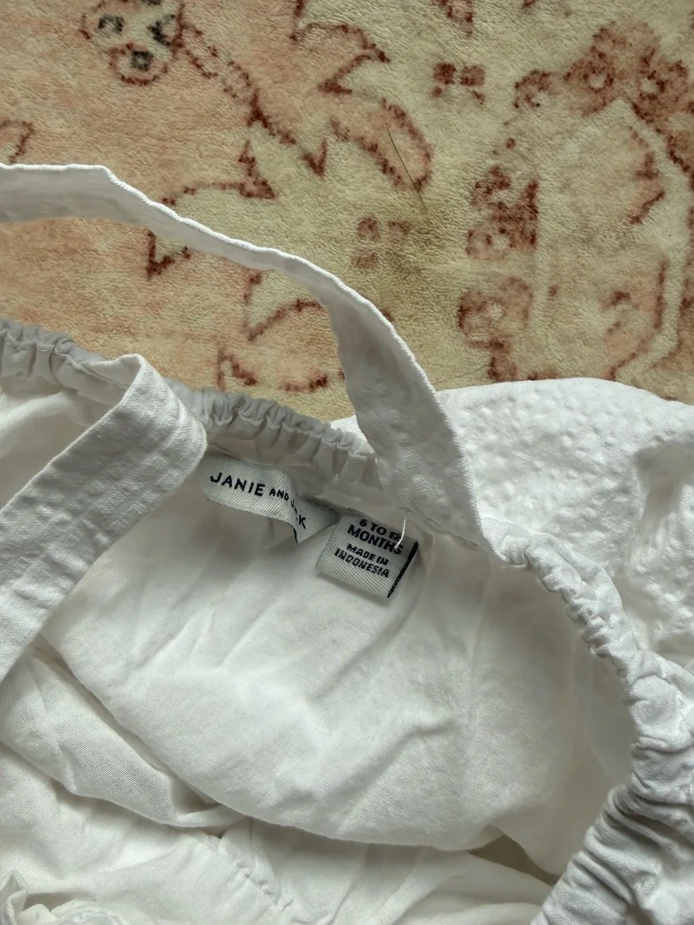 Janie and Jack Baby Seersucker White Tiered Dress 6-12m